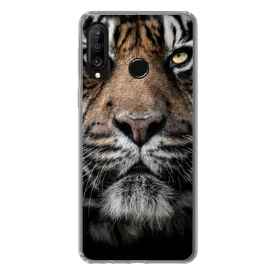 Produktbild von MuchoWow® Handyhülle Schutzhülle Hülle für Huawei P30 Lite Tiger - Nahaufnahme - Tier Silikon Softcase Handy Hülle - Handyhülle