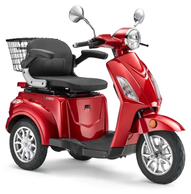 Produktbild von Elektroroller LuXXon E3800 - Elektro Dreirad / Seniorenmobil mit 800 Watt, max. 20 km/h, Reichweite bis zu 65 km, weinrot