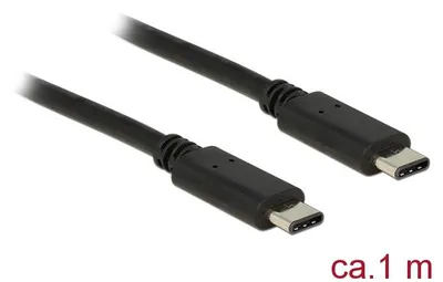 Produktbild von DeLOCK Type-C 2.0 - USB Type-C 2.0, 1 m, 1 m, USB C, USB C, USB 2.0, Männlich/Männlich, Schwarz