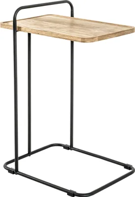 Produktbild von HAKU Beistelltisch eiche, schwarz - Massivholz, Metall, B/H/T: 35x73x49 cm
