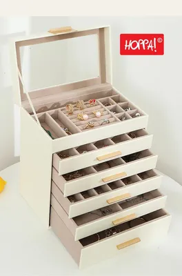 Produktbild von Hoppa! Sieradendoos | 6 Niveaus, Weiß, Kunststoff