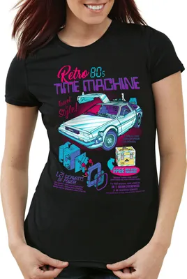 Produktbild von style3 Delorean Zeitmaschine Damen T-Shirt zeitreise 80er McFly auto, Größe:M