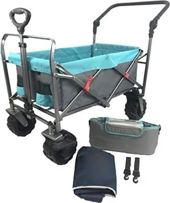 Produktbild von Famanu Bollerwagen mit Schiebestange - Grau