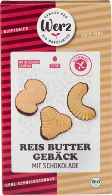 Produktbild von Werz Reis Butter Gebäck mit Schokolade Vollkorn glutenfrei - - 125g