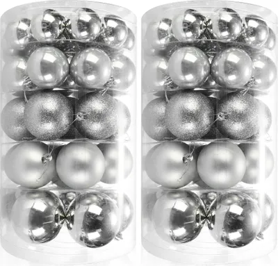 Productafbeelding van com-four® 84 kerstballen, onbreekbare kerstversieringen van kunststof voor kerst, boomversieringen met ophanghaak
