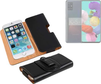 Produktbild von K-S-Trade Schützhülle Handyhülle kompatibel mit Samsung Galaxy A51 Holster Gürtel Tasche Schutzhülle Handy-Tasche Smartphone Case Seitentasche