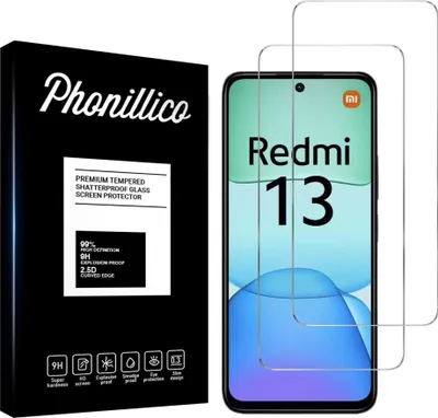 Immagine prodotto di Vetro temperato per Xiaomi Redmi 13 [2 pezzi] Pellicola protettiva dello schermo Antigraffio Vetro Resistente Phonillico®