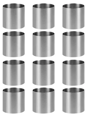 Produktbild von Kuchenringe Edelstahl 12er Set, 6 cm Durchmesser, langlebig, korrosionsbeständig, Backringe für Kuchen, Dessert, Gebäck, einfach zu reinigen