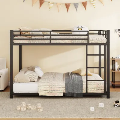 Obrázek produktu pro Dětské postele 140 x 200 cm, patrové postele, železné postele, klasické patrové postele ze železa, černé