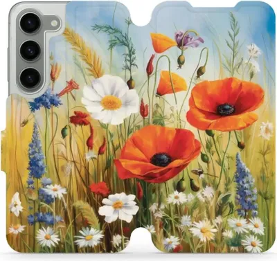 Produktbild von Handyhülle mit klappe für Galaxy S23, Mobiwear Book, Wiesenblumen