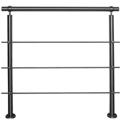 Produktbild von TIBU Edelstahlgeländer Aufmontage für Balkon Terrasse Treppe mit waagerechten Streben-Variante: mit 3 Streben-Länge: 1,0 m ink. 2 Pfosten