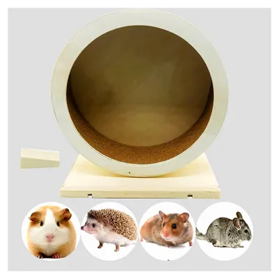 Produktbild von Holz-Hamsterrad für kleine Haustiere, Laufrad für Hamster, Mäuse, Rennmäuse, Ratten - Größe S