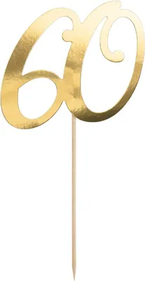 Produktbild von Tortenaufsatz „60“, gold, 21cm