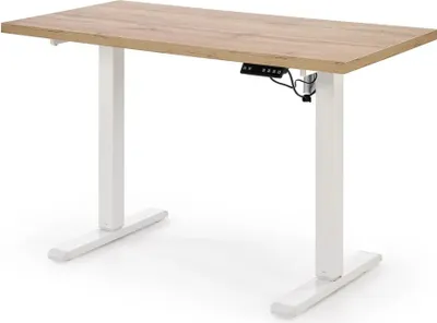 Zdjęcie produktu dla Biurko B54 120x60cm dąb artisan/białe z regulacją wysokości