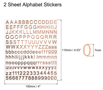 Produktbild von 2 Bl?tter Nummern Buchstaben Aufkleber, 7mm Stereo Selbstklebende  Buchstaben Zahlen Kit fš¹r Postfach,Schilder,Adressnummer,DIY Scrapbooking, RosšŠgold