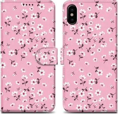 Produktbild von Cadorabo Schutzhülle für Apple iPhone X / XS Hülle Design Rosa Handyhülle Schutzhülle Etui Magnetisch Case Cover