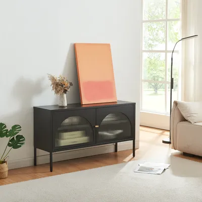 Image de Meuble TV 'Karlskrona' 115x35x64 cm Noir, mat