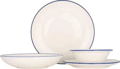 Produktbild von Bonna Geschirrset (Medium) - Linea Blue - 24 teilig - 6 Personen - Porzellan