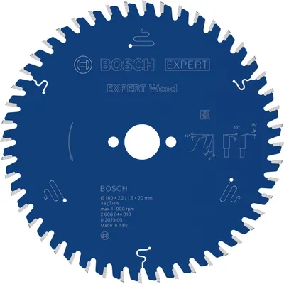 Imagen del producto de Bosch 2608644018 Bosch Kreissägeblatt EX WO H 160x20-48