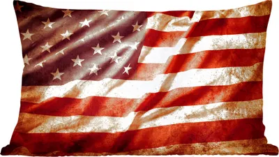 Produktbild von MuchoWow® Zierkissen Sofakissen Wohnzimmer Dekokissen 60x40 cm Flagge - Vintage - Licht - Amerika - Kopfkissen - Polster mit Foto