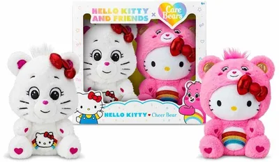 Immagine prodotto di Care Bears, Peluche 25 Cm - Hello Kitty, Confezione Da 2