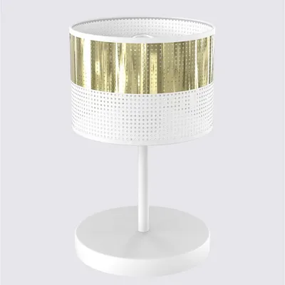 Obrázek produktu pro Stolní lampa LUX z bílé oceli se zlatým povrchem