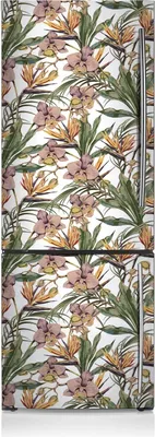 Produktbild von Kühlschrank Aufkleber Kühlschrankmagnete Dekoration Kühlschrankfolie 60x180 cm - Botanische Blätter.