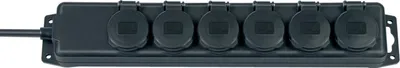 Produktbild von Brennenstuhl Steckdosenverteiler IP44 6-fach schwarz 2m H07RN-F 3G1,5, 1159970