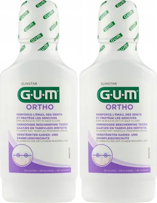 Immagine prodotto di GUM ORTHO Collutorio 2x 300ml per apparecchi ortodontici Cura della carie