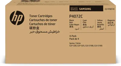 Produktbild von Samsung CLT-P4072C 4er-Pack Cyan/Magenta/Gelb/Schwarz Original Tonerkartusche, 1500 Seiten, 1000 Seiten, Schwarz, Cyan, Magenta, Gelb, 4 Stück(e)