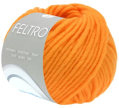 Produktbild von Lana Grossa FELTRO UNI 50 g modernes Filzgarn 50 m Farbe 131 - Orange