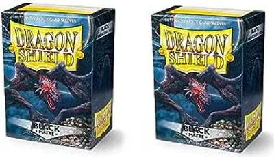 Immagine prodotto di 2X Dragon Shield Standard - Nero Opaco (2X100 Maniche)