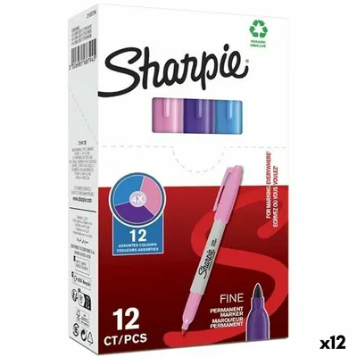 Produktbild von Dauermarker Sharpie Lila Rosa türkis 0,9 mm (12 Stück)