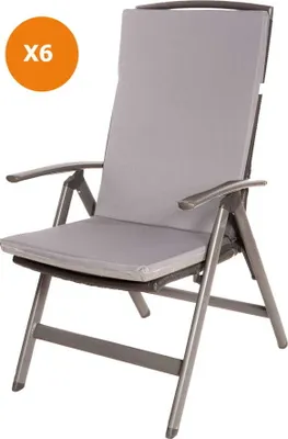 Produktbild von Stuhlkissen 6er set | Sitzkissen 110x47x4cm Grau | sitzkissen gartenmöbel Polsterauflage Auflage für Stühle | stuhlkissen outdoor