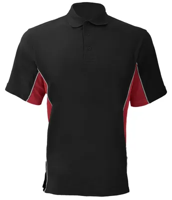 Immagine prodotto di Gamegear Track Polo da uomo in piqué, maniche corte, inserti in colore a contrasto FK373 (XXS) (nero/rosso/bianco)