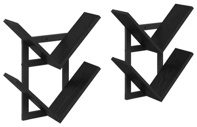 Produktbild von vidaXL Wandregal 2 pcs Schwarze Eiche 43 x 15 x 47 cm Holzwerkstoff