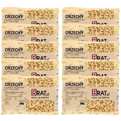 Zdjęcie produktu dla Orzechy ziemne prażone solone 10 x 80g