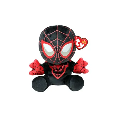 A plush toy of Marvel's Miles Morales Spider-Man.