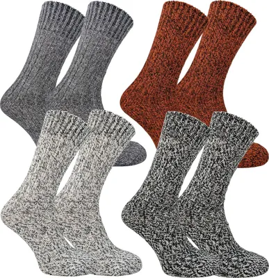 Immagine prodotto di Calze da uomo 4 paia di calze termiche in alpaca per il tempo libero Calze calde per tutti i giorni Multicolore Taglie 40-43