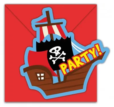 Produktbild von Piraten Party 6 Einladungskarten