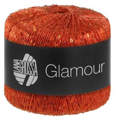 Produktbild von Lana Grossa GLAMOUR 25 g Beilaufgarn mit Pailletten für funkelnde Akzente 115 m Farbe 007 - Rot