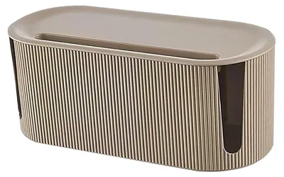 Kabelbox aus Kunststoff, braun, 31 x 13,5 x 12,5 cm