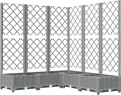 Zdjęcie produktu dla vidaXL Sadzarka z kratką Jasnoszara 120x120x121,5 cm PP