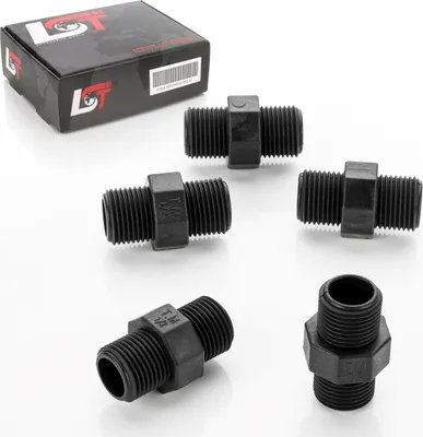 Produktbild von 5x Kupplung Verbinder Verschraubung Doppelnippel Schraubsystem PE-Rohr 1/2" AG