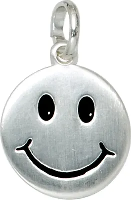 Produktbild von JOBO Kinder Anhänger Gesicht 925 Sterling Silber mattiert schwarze Lackeinlage