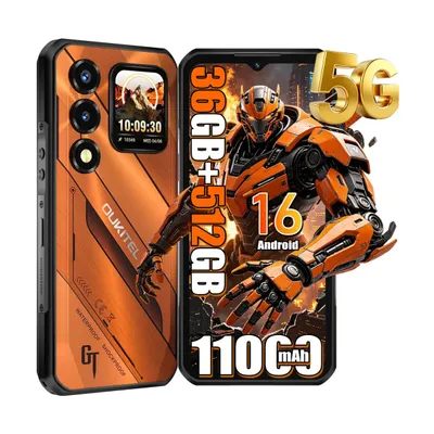Image de OUKITEL WP 66 Smartphone Robuste 5G, Double Écran 6,58''+1.81" 36Go+512Go 11000mAh/Recharge rapide 33W 108MP Caméra Téléphone NFC GPS - Orenge