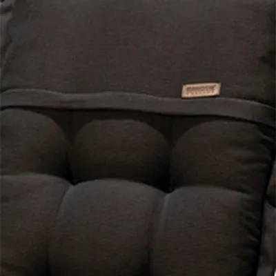 Image de Housse de tabouret Rib Black F115