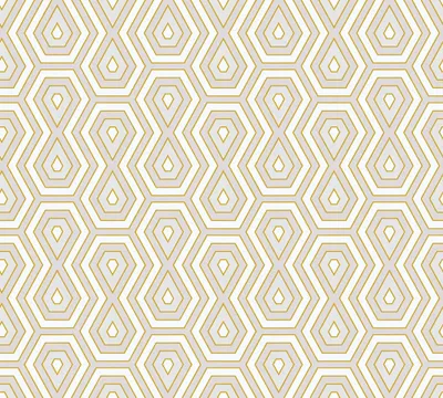 Produktbild von Architects Paper Retrotapete Jungle Chic geometrische Tapete Vliestapete gold weiß grau 10,05 m x 0,53 m