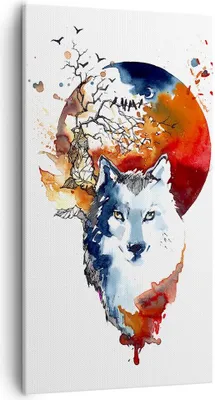 Produktbild von Bild auf Leinwand - Leinwandbild - Tierwelt Pelz Abbildung Mond - 55x100cm - Wand Bild - Wanddeko - Leinwanddruck - Bilder - Kunstdruck - Wanddekoration - Leinwand bilder - Wandkunst - PA55x100-3133