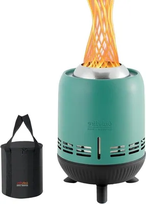 Produktbild von Kleiner Outdoor Feuerkamin Tisch Edelstahl Blau 15x24cm